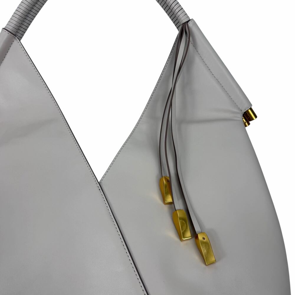 Donna Karan Baldwin Large Shoulder Bag with Pouch Sand White Leather - Picture 9 of 15